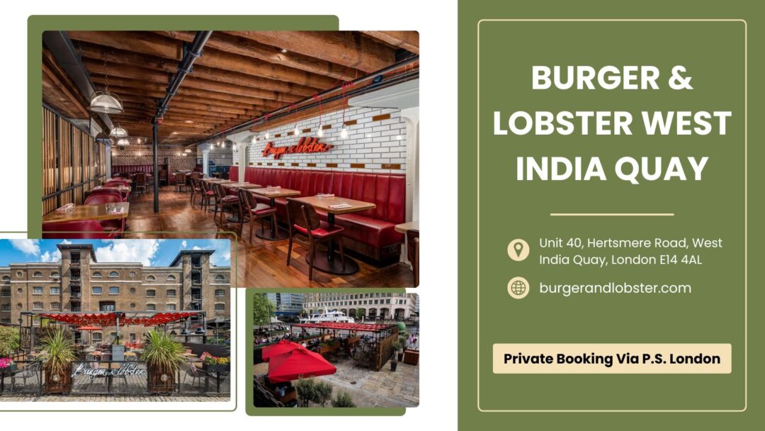 Private Dining Rooms East London - Burger & Lobster West India Quay