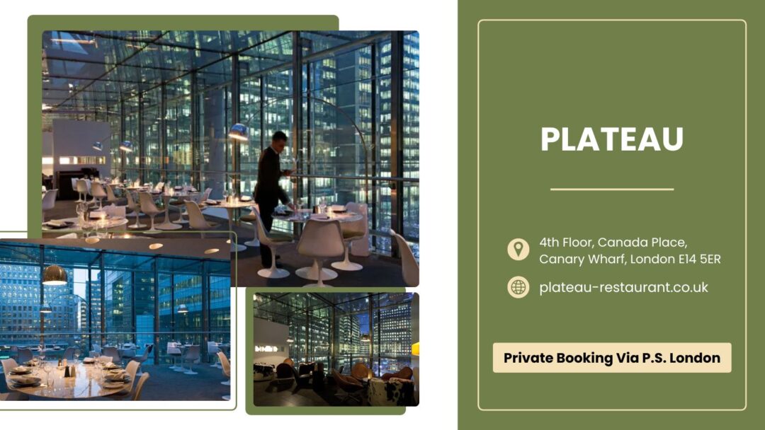 Private Dining Rooms East London - Plateau