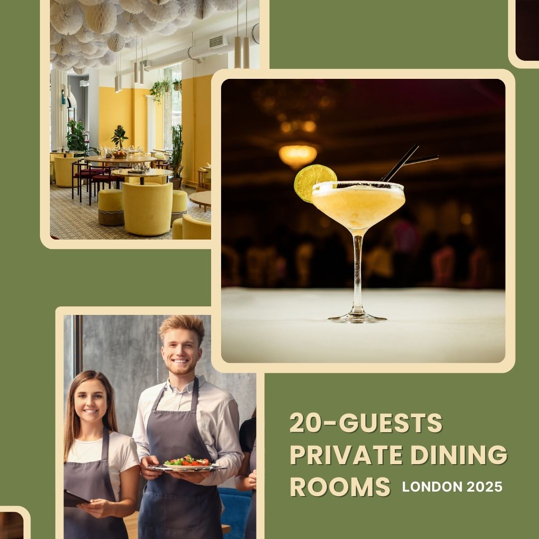 20 guests Private dining rooms